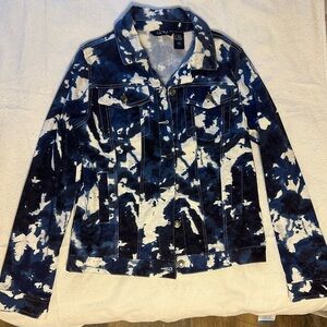 Life Style Tie Dye Truckers Denim Jacket - Size Small